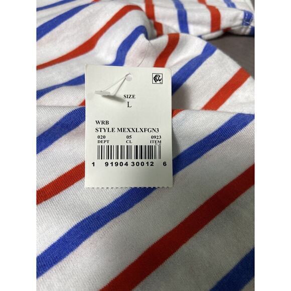 Mighty Fine Striped USA Patriotic Women’s Crop Top Red & Blue Stripes Size Large - Picture 7 of 9